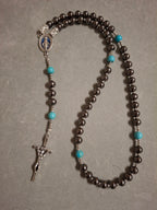 Teal and Black Rosary
