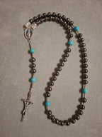 Teal and Black Rosary