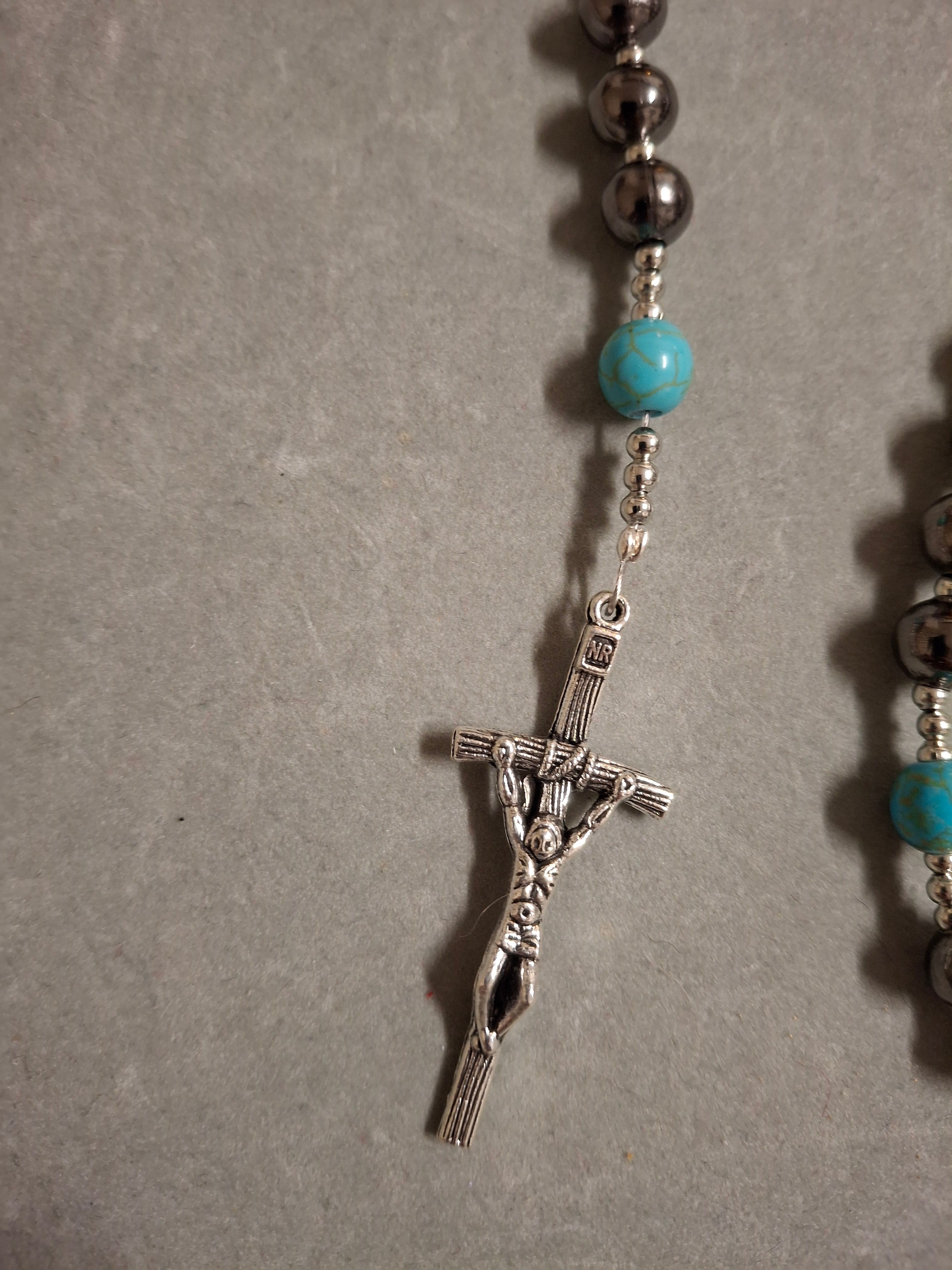 Teal and Black Rosary