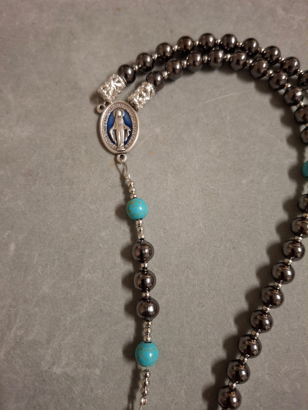 Teal and Black Rosary