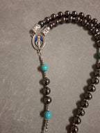Teal and Black Rosary