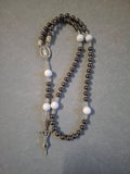 Silver and White Rosary
